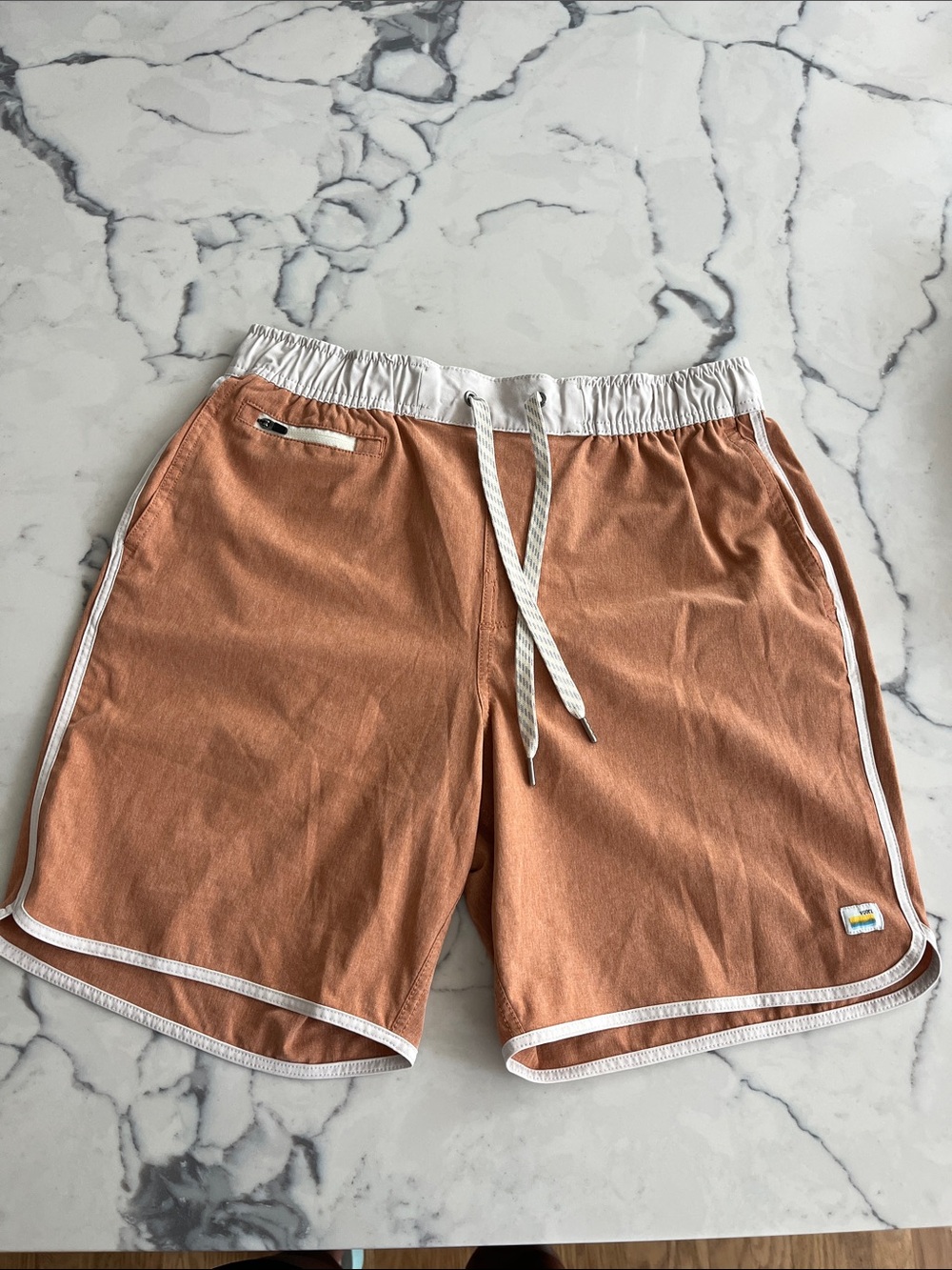 Vuori Men's Rust Orange Drawstring Casual Shorts
